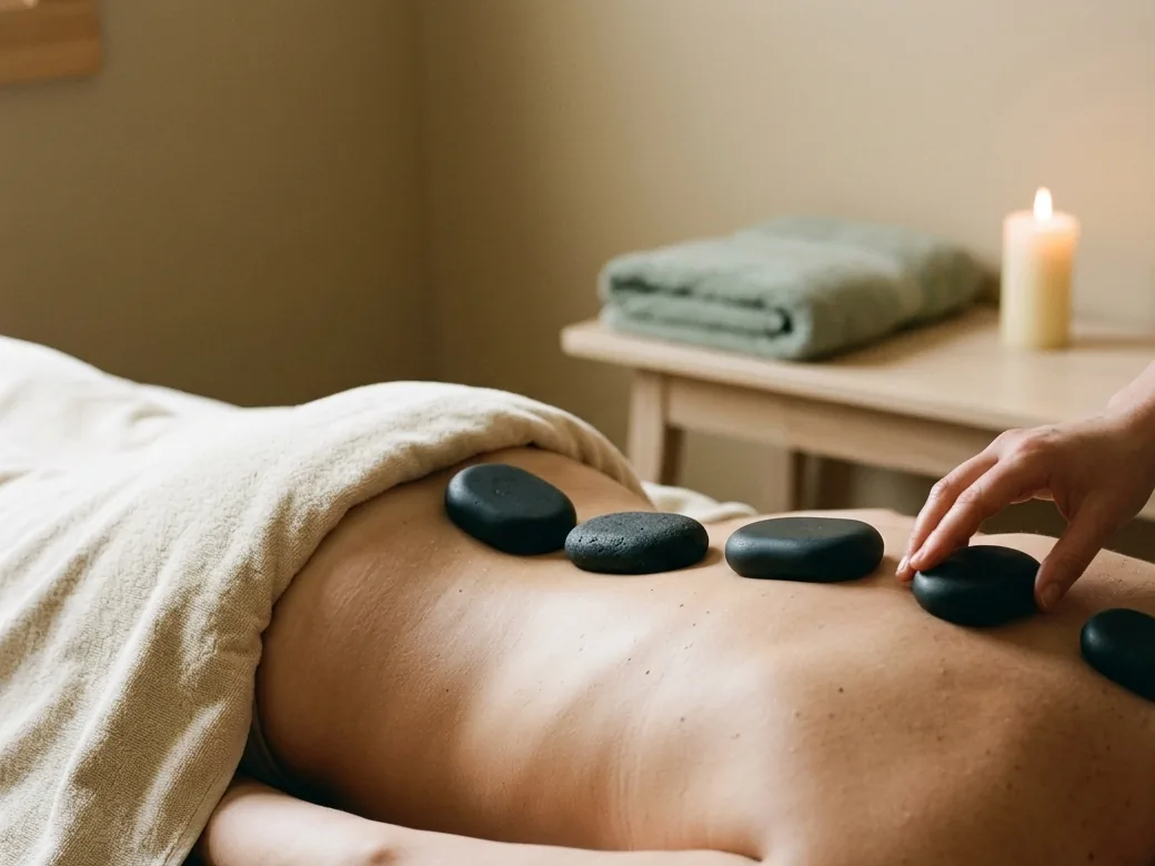 Hot Stone Massage with basalt stones at Home Spa Latham