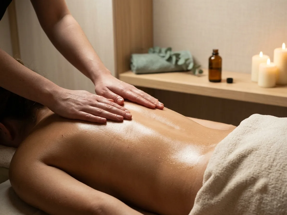 Swedish Massage with flowing strokes at Home Spa Latham